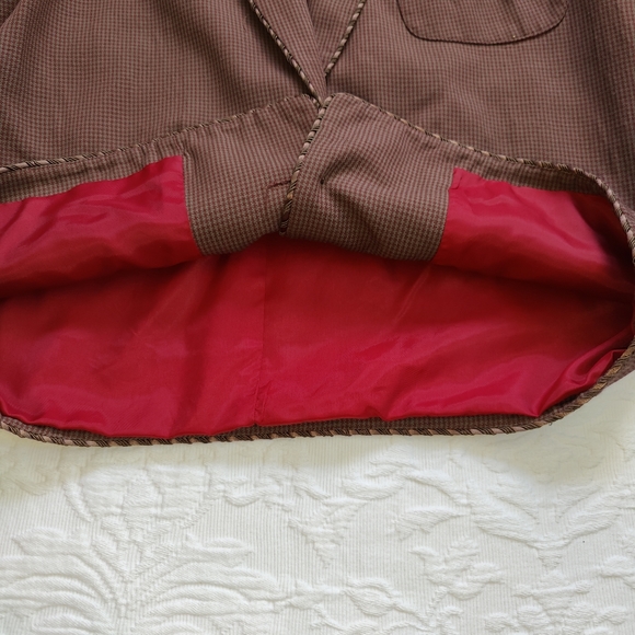 Lily by Zelda wool Blazer Jacket Houndstooth Brown Size 8 - Picture 7 of 10